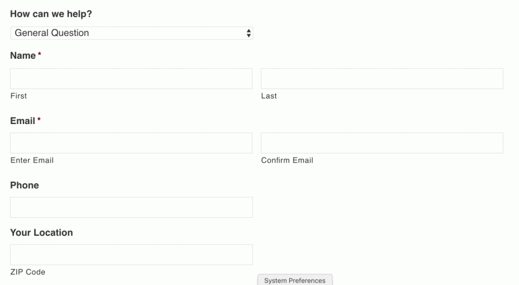 conditional form options