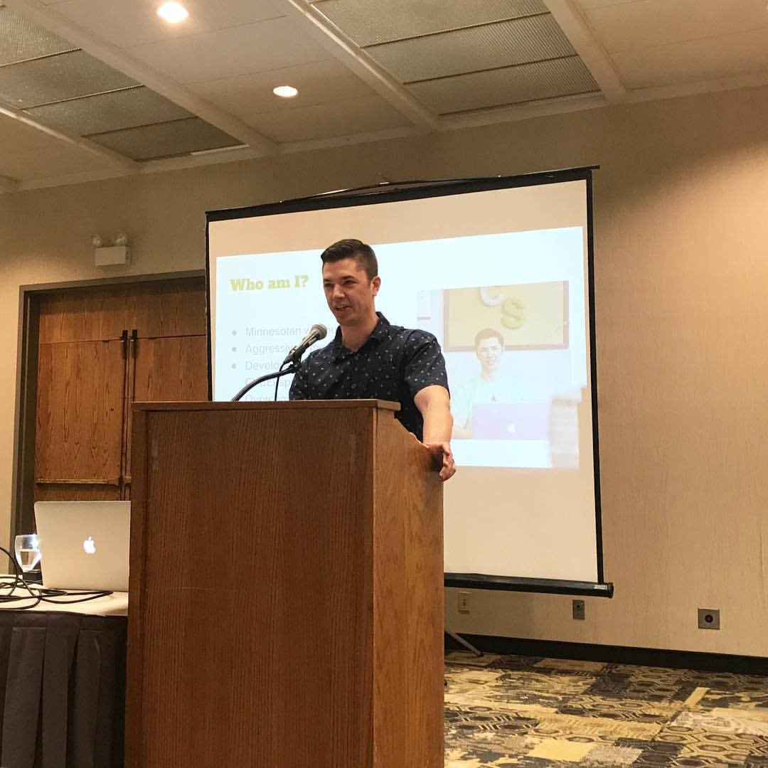 Tyler speaking the Heartland Tourism Meeting