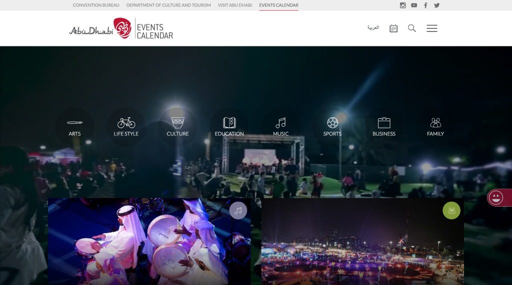 Abu Dhabi Events Website