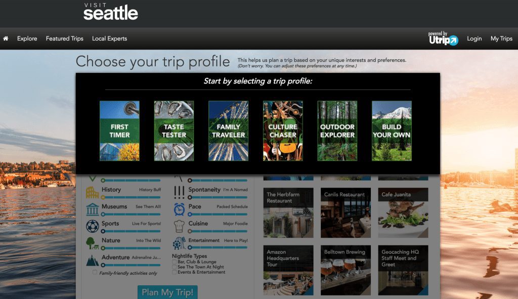 Visit Seattle - Tourism Website Ideas