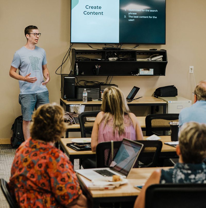 Speaking about website strategy at the Glenwood Chamber of Commerce