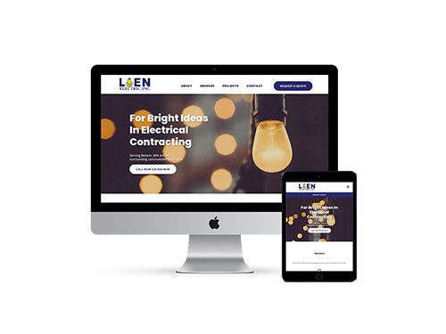 Loen Electric website on multiple devices