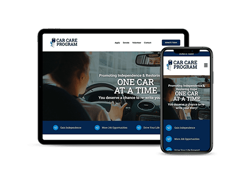 Douglas County Car Care Program website on a tablet and smartphone
