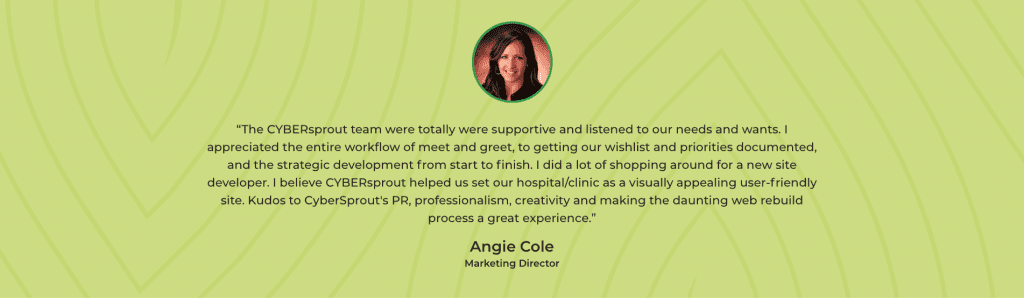 example of a website testimonial showing headshot, statement, name, and title of the person who submitted their response