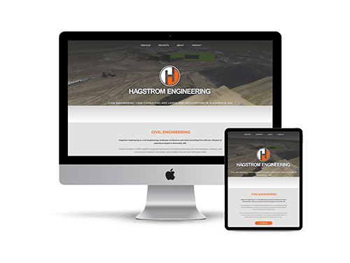 Hagstrom Engineering website displayed on a laptop and tablet