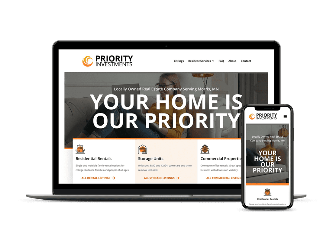 Web Design & Development project for Priority Investments - CYBERsprout