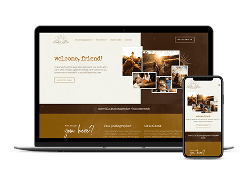 kendra ashton photography website on a laptop and phone