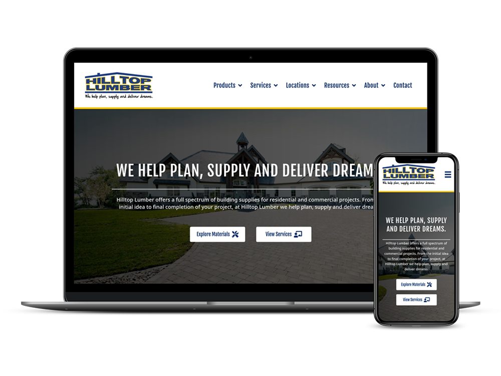 Web Design & Development project for Hilltop Lumber - CYBERsprout