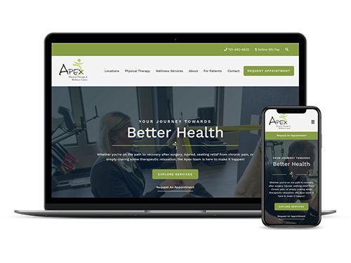 Apex Wellness website on a laptop and phone