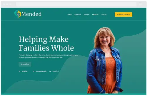 Screenshot of a website homepage for 